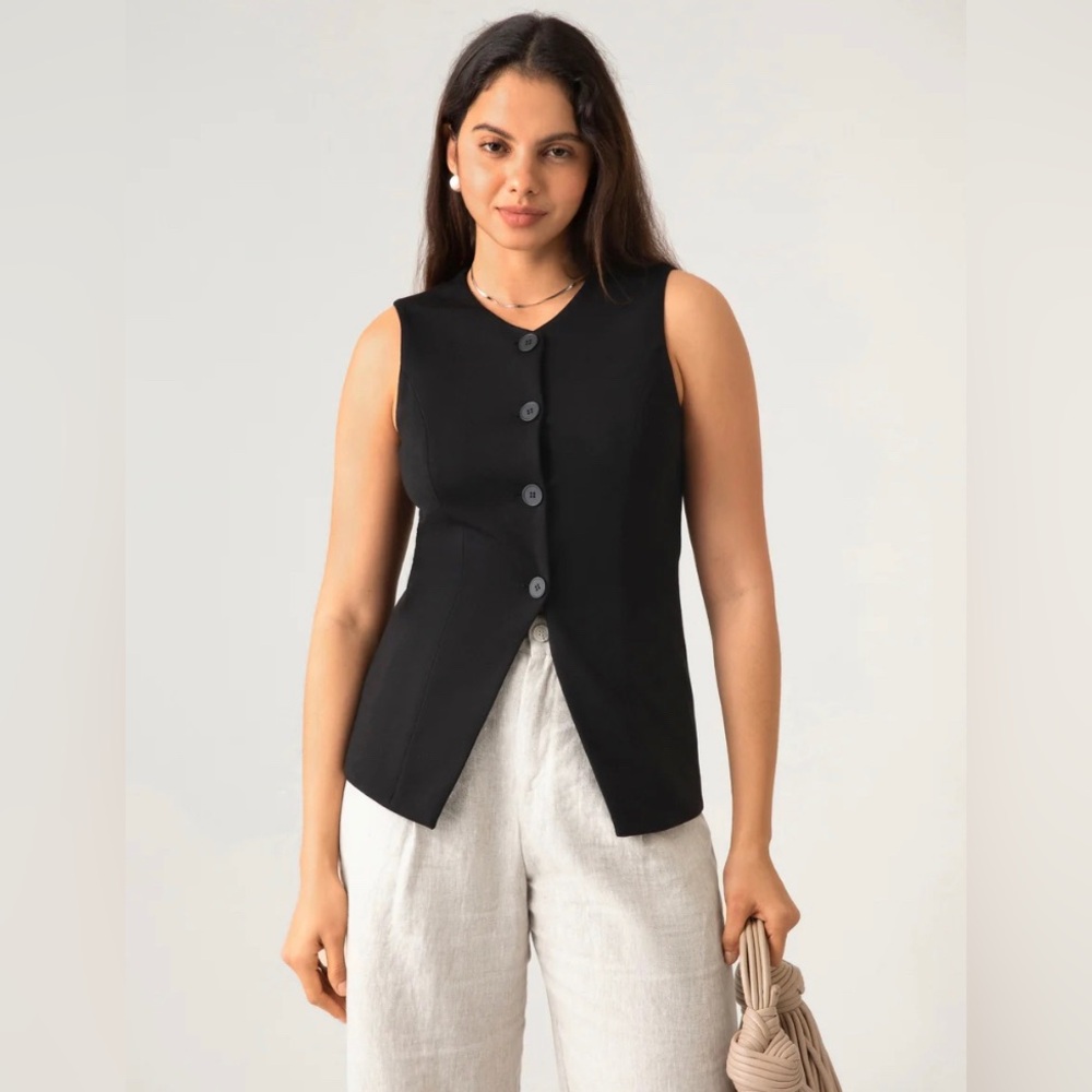 BRAND NEW OGL Longline button down waistcoat size M